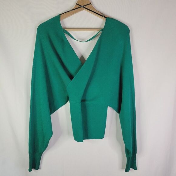 NWT Forever 21 Vibrant Green Knit Batwing Sweater - Picture 4 of 9